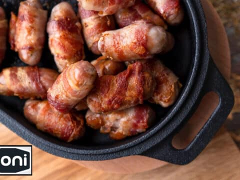 Cast Iron Pig In a Blanket recipe from Ooni Pizza Ovens